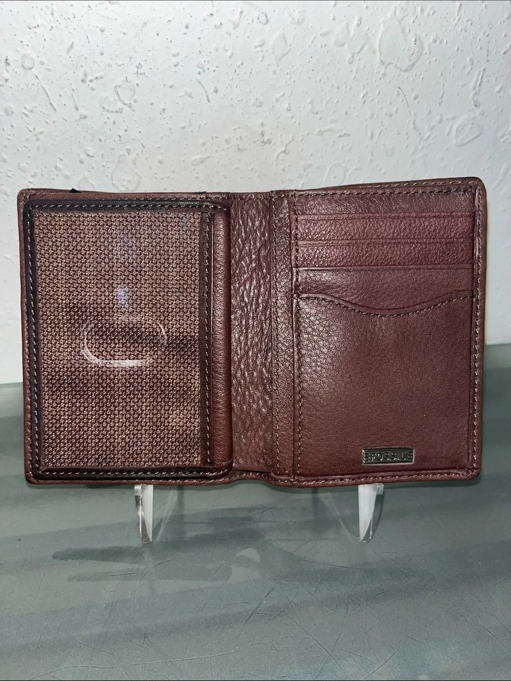 Fossil Men's Dark Brown Leather Card & ID Wallet